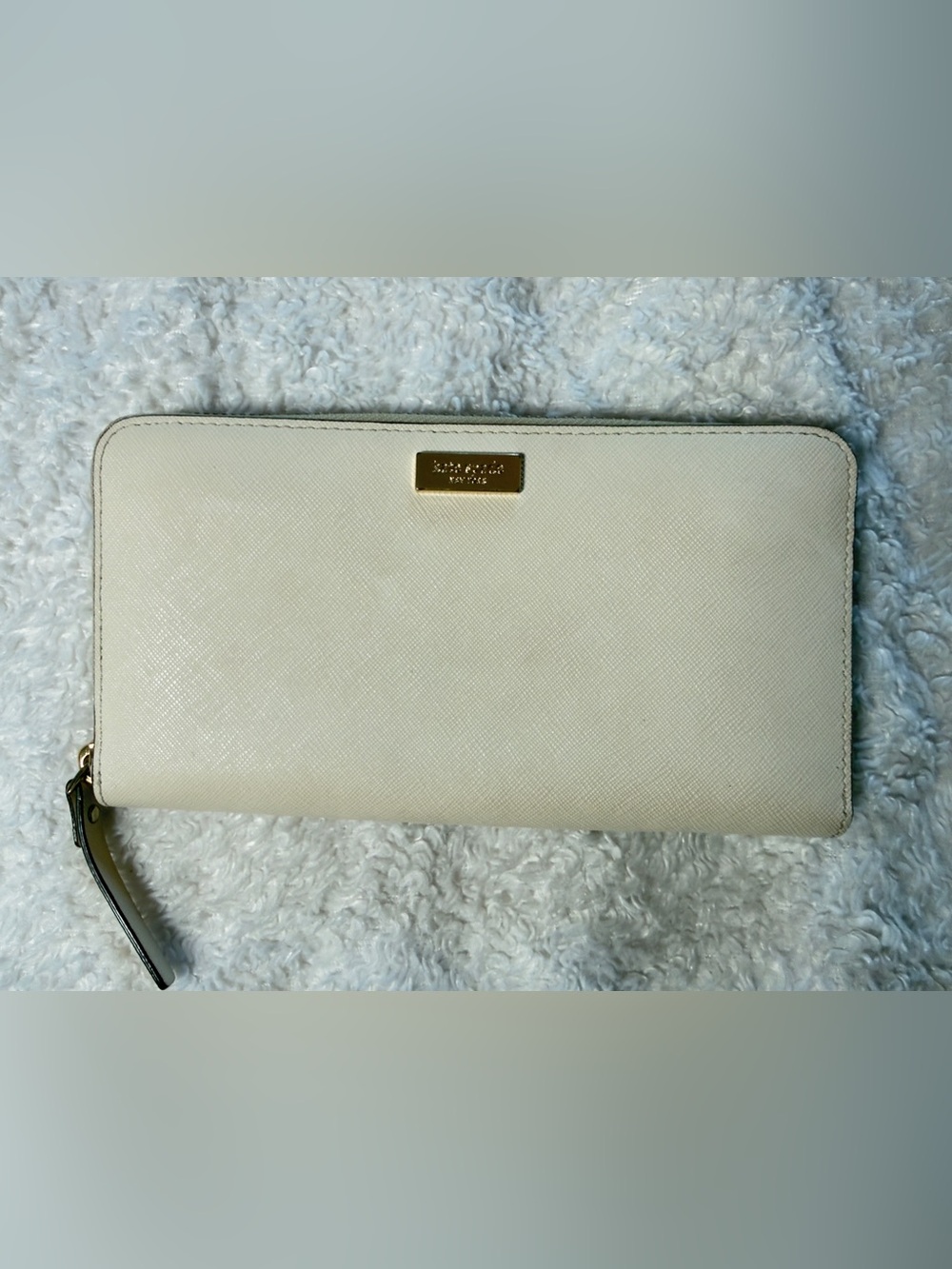 Kate Spade Cream Saffiano Zip Around Wallet